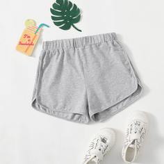 Однотонные шорты для девочек Shein