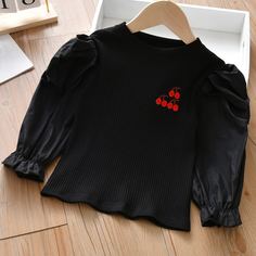 Футболка с пышным рукавом для девочек Shein