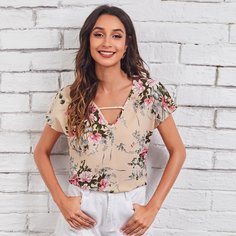 Топ с цветочным принтом Shein