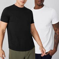 Мужская однотонная футболка с коротким рукавом 2шт Shein