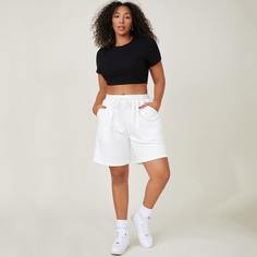 с карманами Одноцветный Спортивный Шорты размер плюс Shein