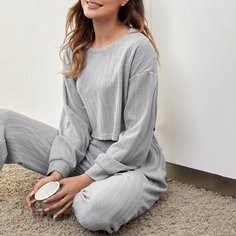 Одноцветный Повседневный Повседневный костюм Shein