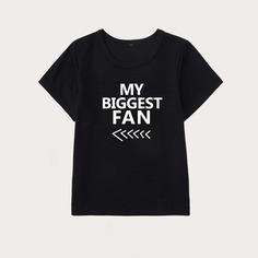 Лозунг Повседневный Футболки для маленьких мальчиков Shein