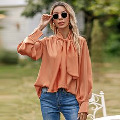 Одноцветный Элегантный Блузы Shein