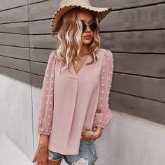 Одноцветный Бохо Блузы Shein