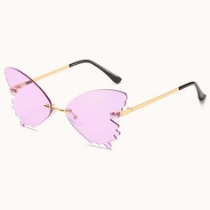 Солнцезащитные очки без оправы в форме бабочки Shein