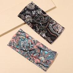 2шт повязка на голову с принтом пейсли Shein