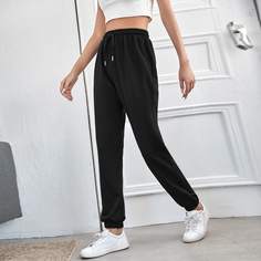 на кулиске Одноцветный Спортивный Брюки Shein