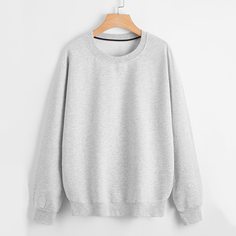 Однотонный свитшот с круглым воротником Shein