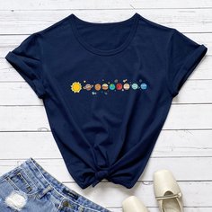 Футболка размера плюс с принтом планеты Shein