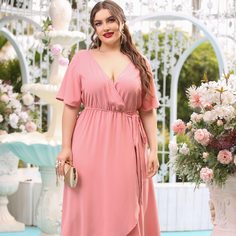 Платье размера плюс с узлом Shein