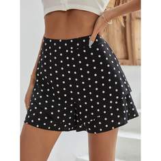 Многослойный В горошёк Повседневный Шорты Shein