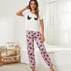 Животный Повседневный Пижама Shein