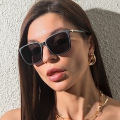Поляризованные солнцезащитные очки в квадратной оправе Shein