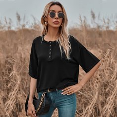 Однотонная футболка Shein