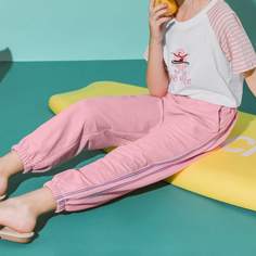 Короткие спортивные брюки с полосками для девочек Shein