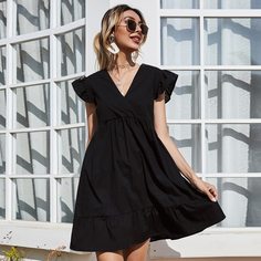 На запах Одноцветный Повседневный Платье Shein