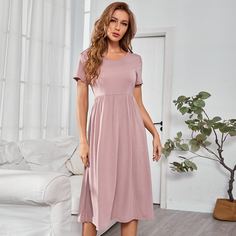 Одноцветный Повседневный Домашнее платье Shein