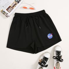 узел буква Повседневный Шорты Shein