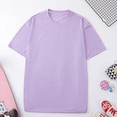 Однотонная футболка оверсайз Shein