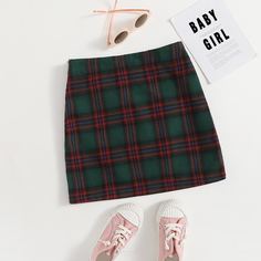 Юбка на молнии для девочек Shein