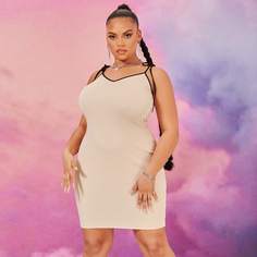 узел Повседневный Платья размер плюс Shein