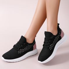 Двухцветная беговая обувь на шнурках Shein
