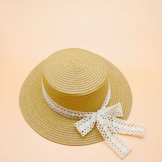Соломенная шляпа с бантом для девочек Shein