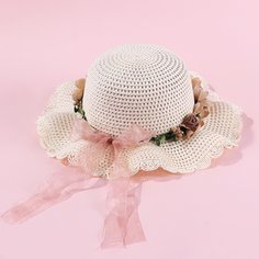 Соломенная шляпа с цветком для девочек Shein