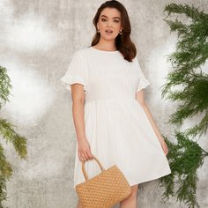 Платье с оборками размера плюс Shein