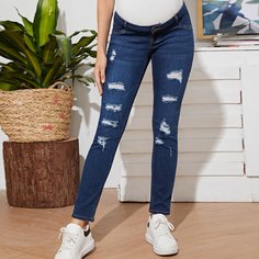 Рваные джинсы для беременных Shein