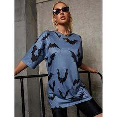 Футболка с принтом летучей мыши Shein