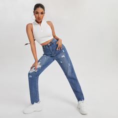 Рваные джинсы Shein