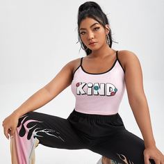 Контрастная отделка Со цветочками Повседневный Размера плюс жилет Shein