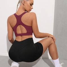 Спортивный бюстгальтер с разрезом Shein