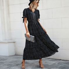 узел В горошек Бохо Платье Shein