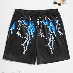 на кулиске графический принт Повседневный Мужские шорты Shein
