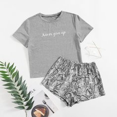 Лозунг Повседневный Пижама Shein