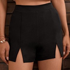 Разрез Одноцветный Повседневный Шорты Shein