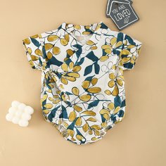 Боди с ботаническим принтом для девочек Shein