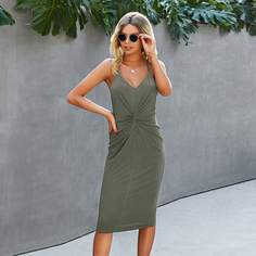 Платье на бретельках с драпировкой Shein