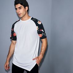 Мужская футболка с цветочным принтом Shein