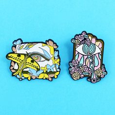 2шт детская брошь с цветком и бабочкой Shein