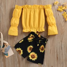 Пояс Со цветочками Бохо Комплект из двух предметов для девочек Shein