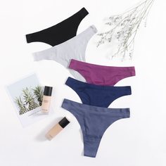 Однотонные трусики 5шт Shein