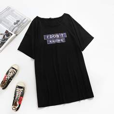 Лозунг Повседневный Платья размер плюс Shein