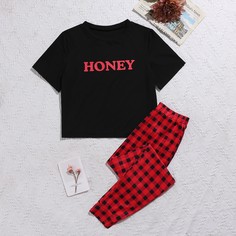 Клетка Повседневный Пижама Shein
