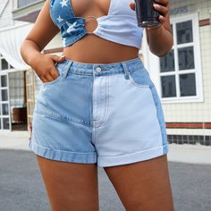 Джинсовые шорты размера плюс Shein