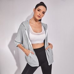 Спортивная куртка с капюшоном Shein