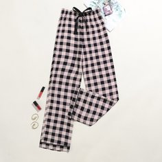 Брюки для сна в клетку с бантом Shein